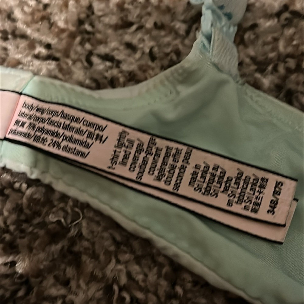 Victoria’s Secret T-Shirt Lightly Lined Full Coverage Light Blue Logo Straps Bra - Picture 8 of 8